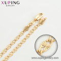 45011 xuping banhado a ouro 18k simples estilo de moda sem colar de corrente de pedra